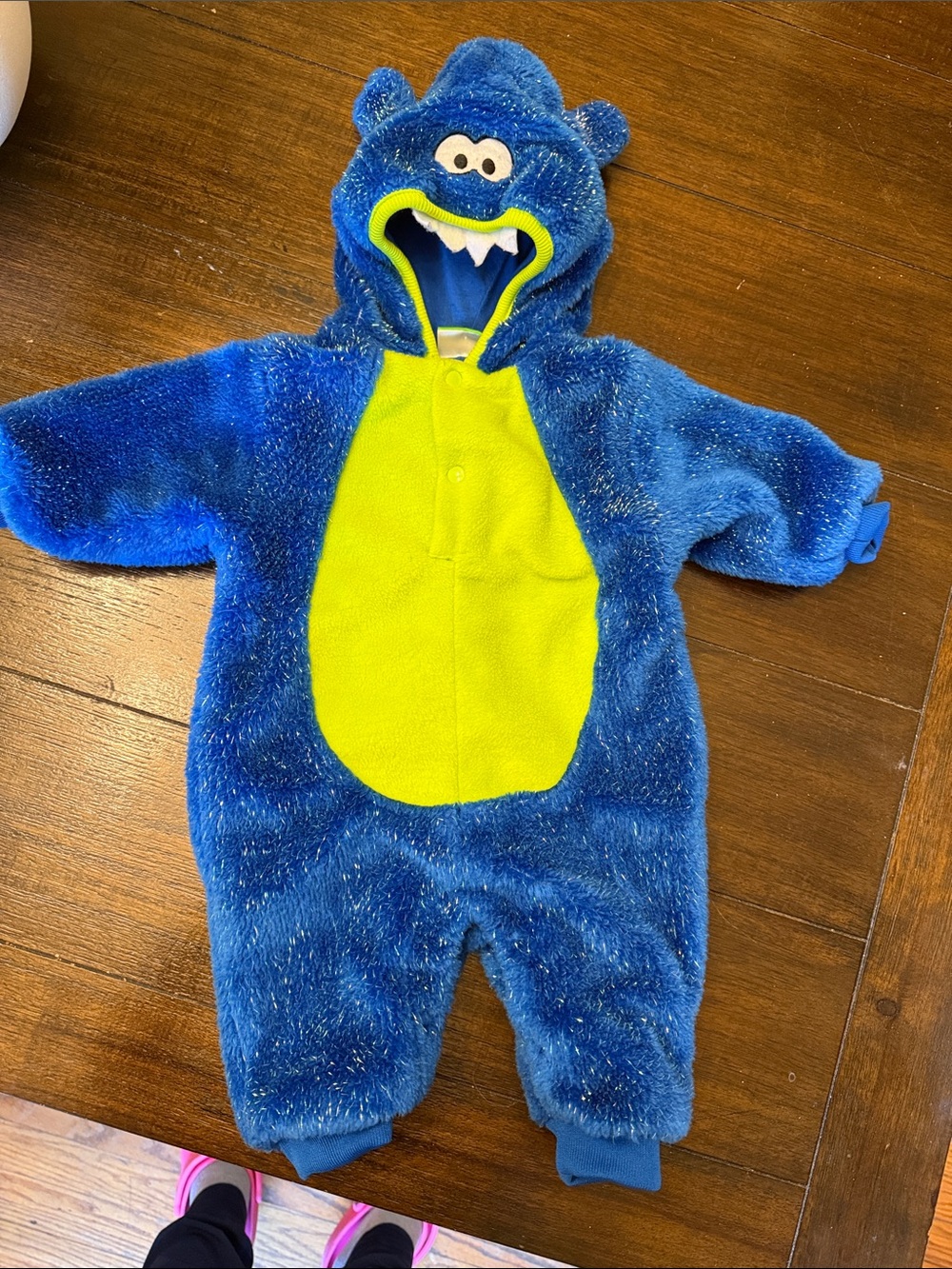 Carter's Blue and Lime Plush Monster One-Piece
